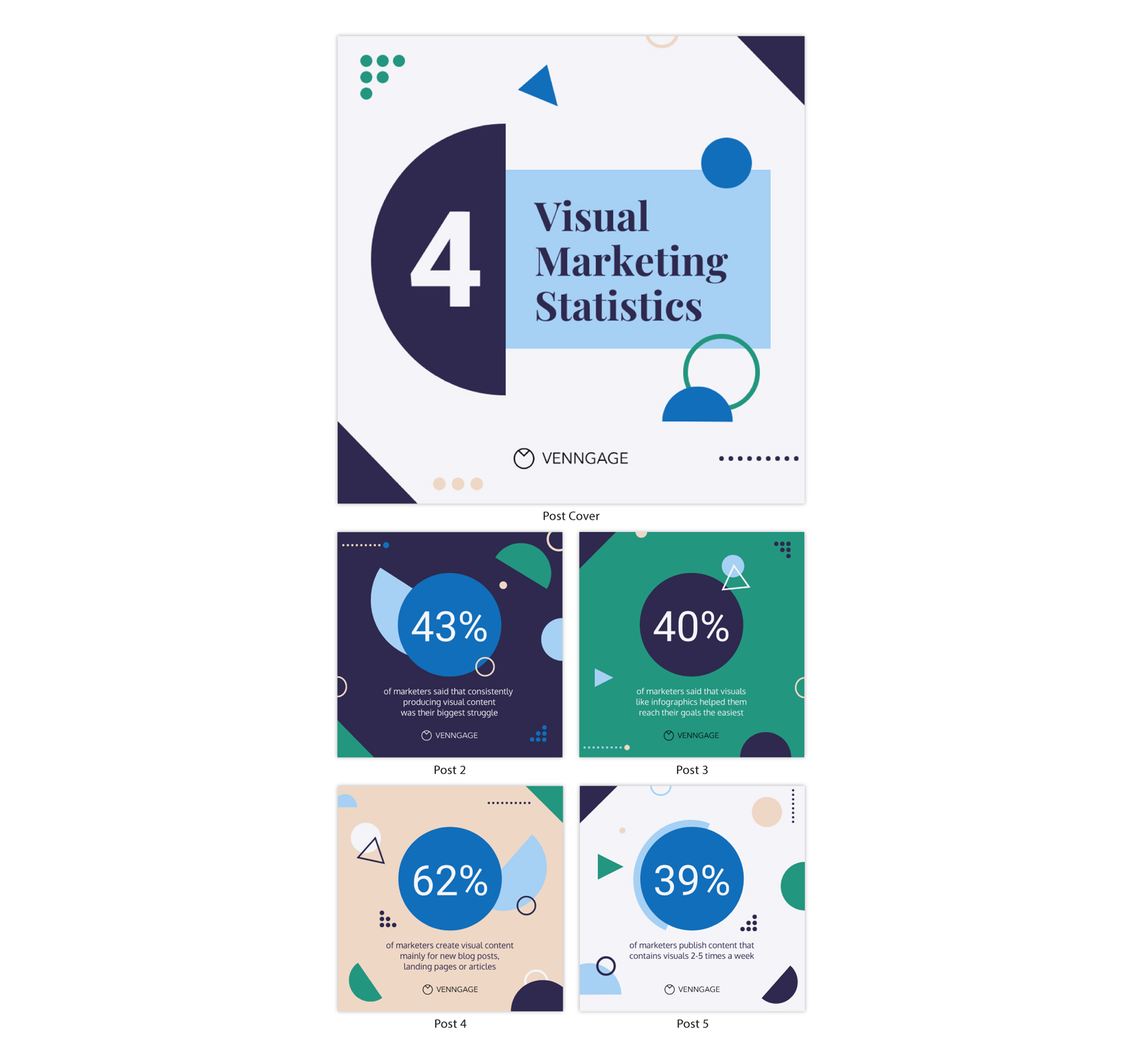 Infográfico de estatísticas de marketing visual